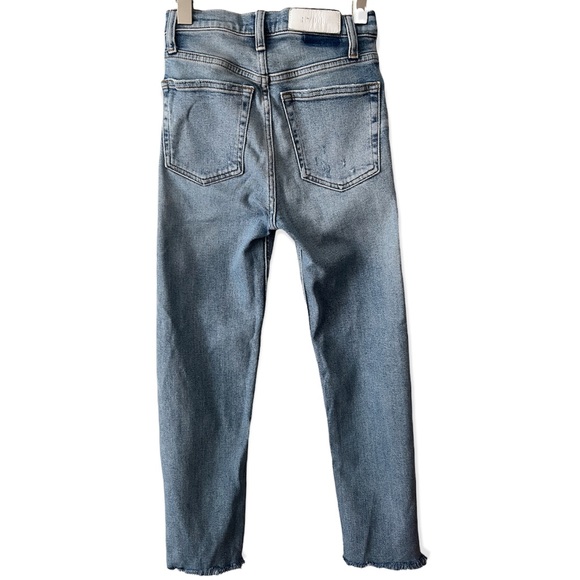 RE/DONE High-Rise Stove Pipe Jeans in Light Stone - Picture 4 of 7